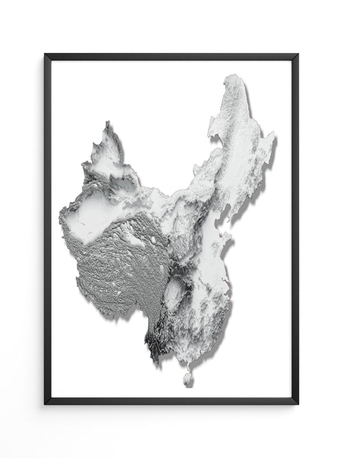 China Gebirge Relief Schatten