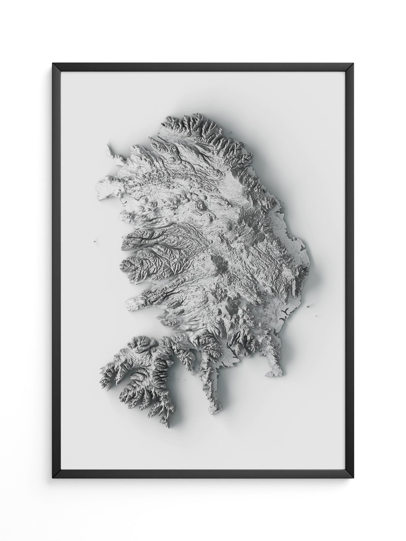 Island 3D-Relief Grau