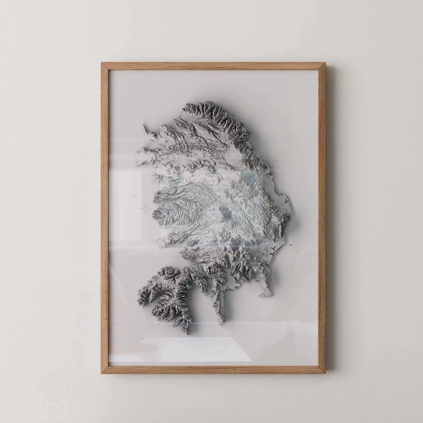 Island 3D-Relief Grau