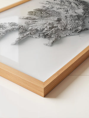 Island 3D-Relief Grau