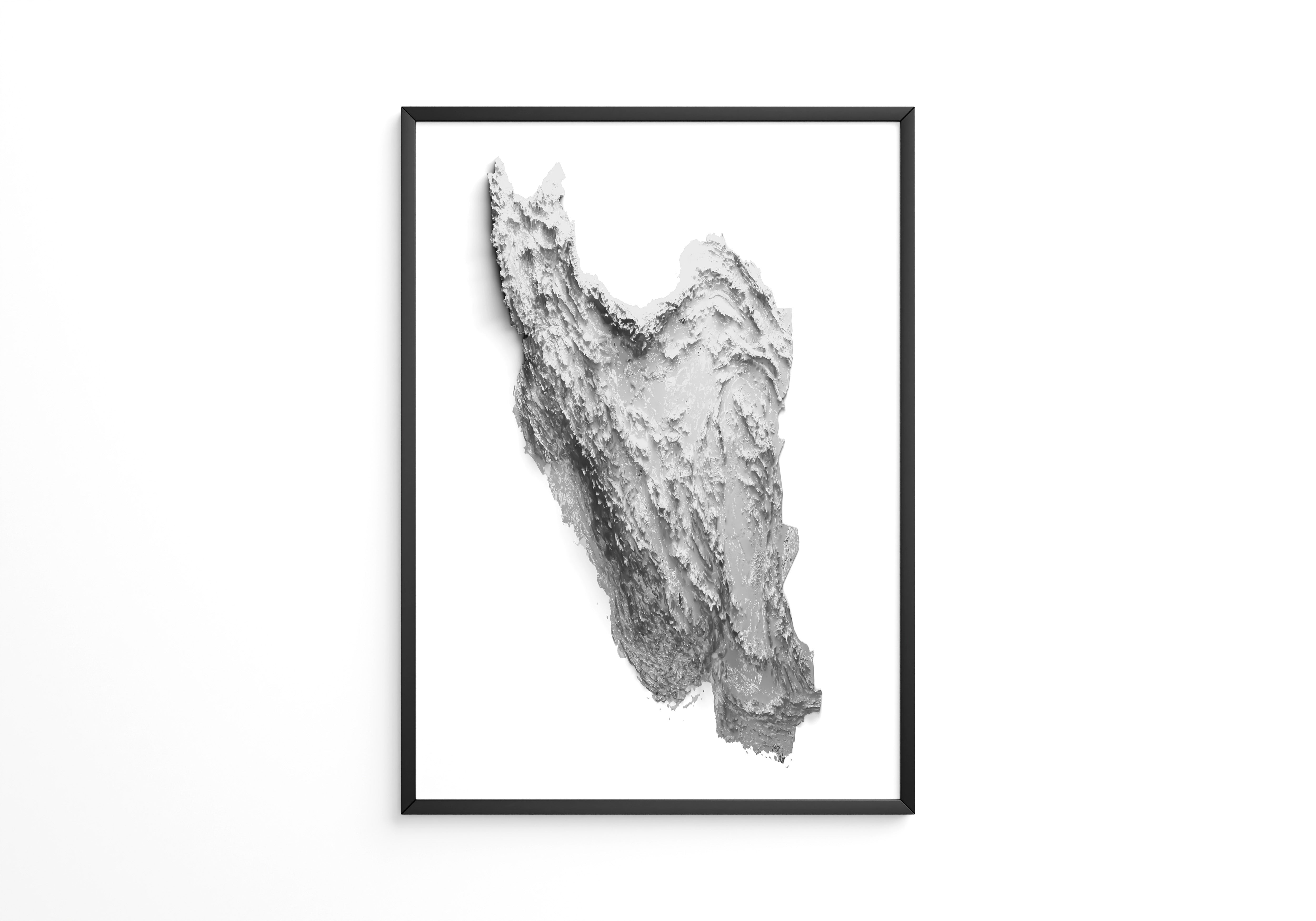 Iran 3D-Karte perspektivisch