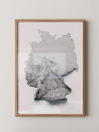 Deutschland Reliefkarte Grautöne