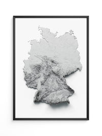 Deutschland Reliefkarte Grautöne