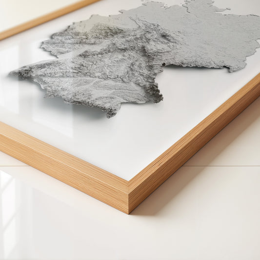 Deutschland Reliefkarte Grautöne