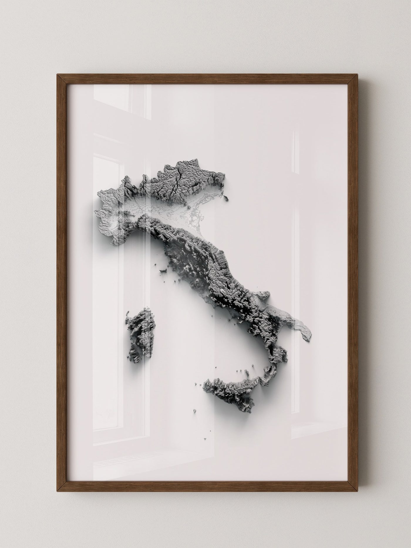 Italien 3D-Landschaft minimalistisch