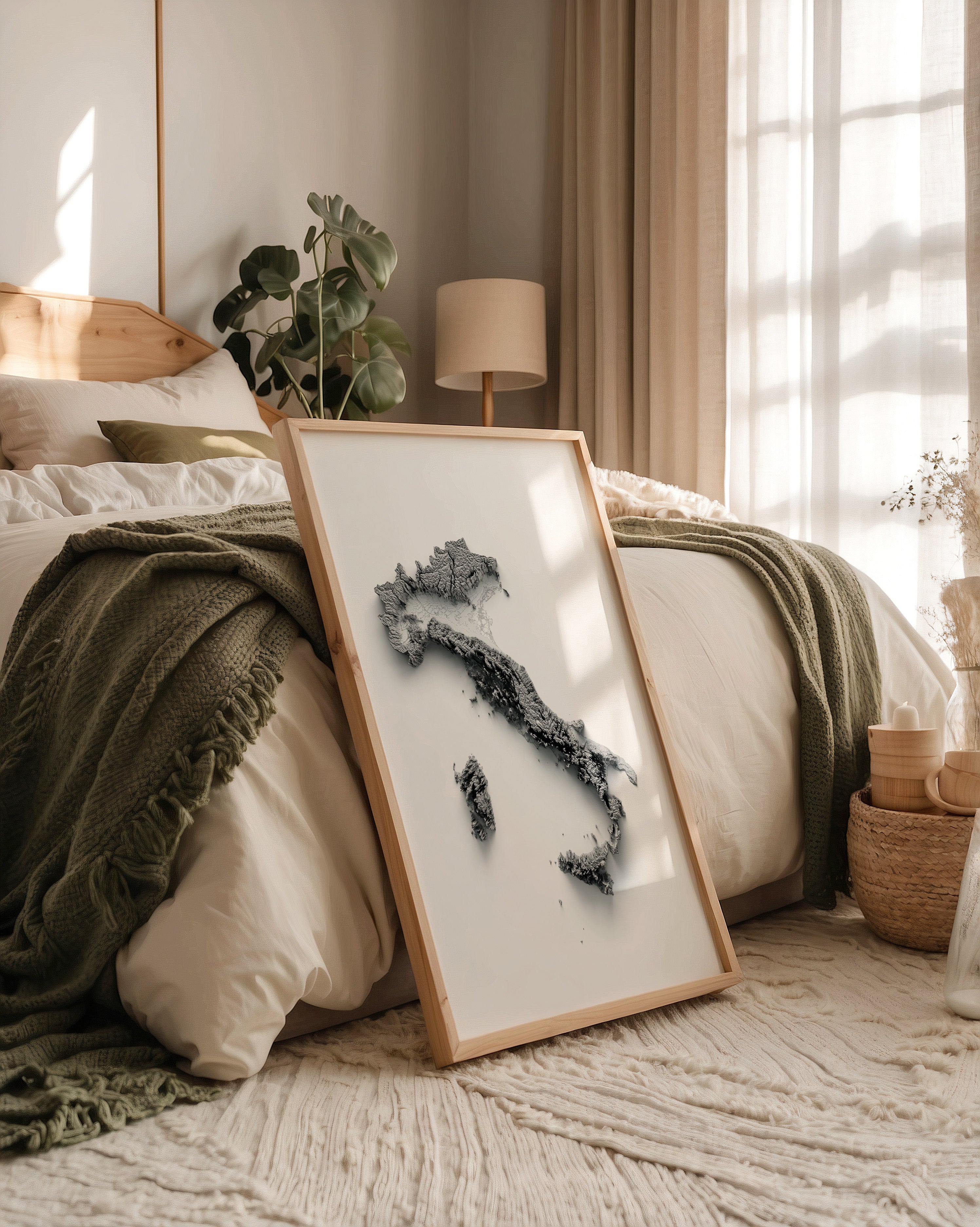 Italien 3D-Landschaft minimalistisch