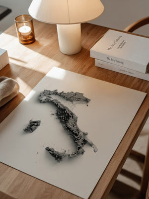 Italien 3D-Landschaft minimalistisch