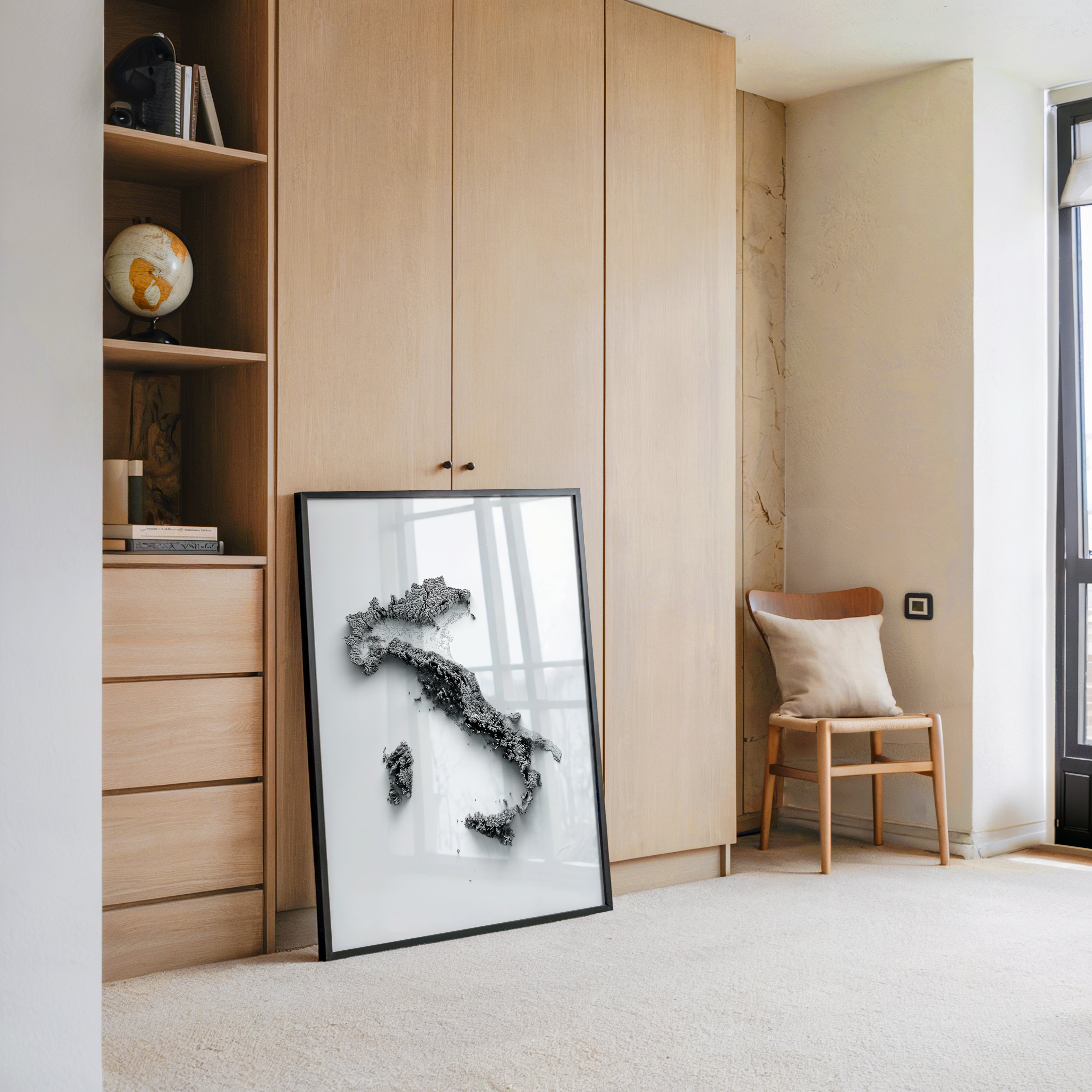 Italien 3D-Landschaft minimalistisch