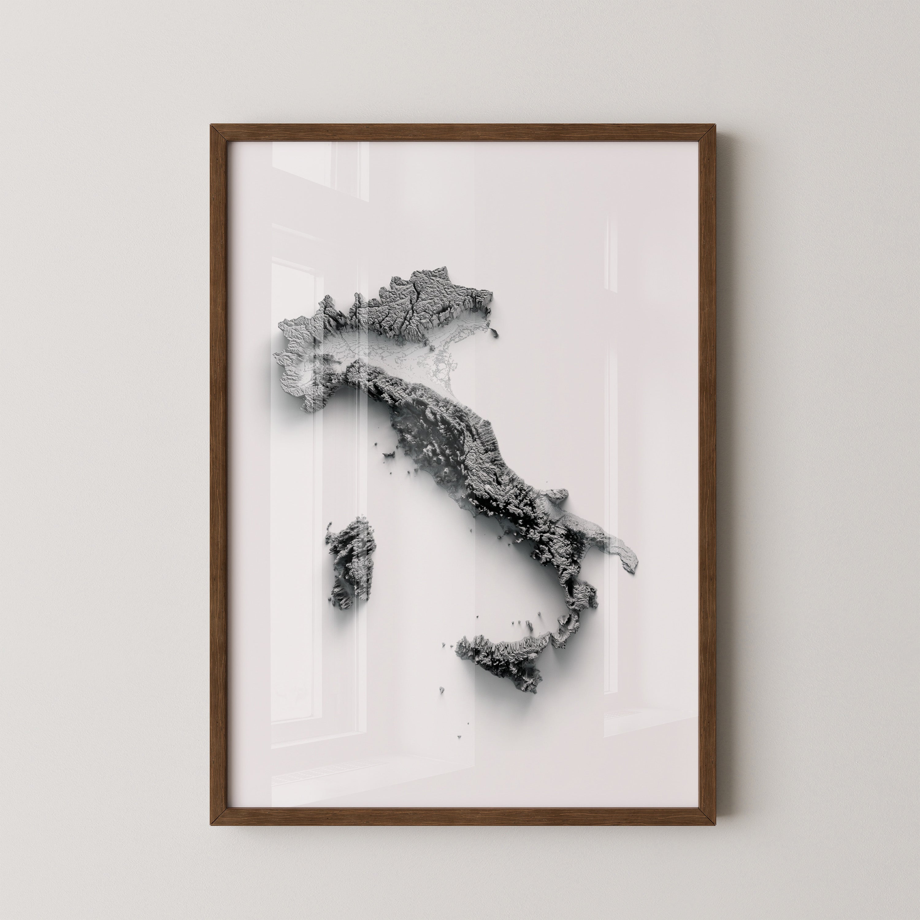 Italien 3D-Landschaft minimalistisch