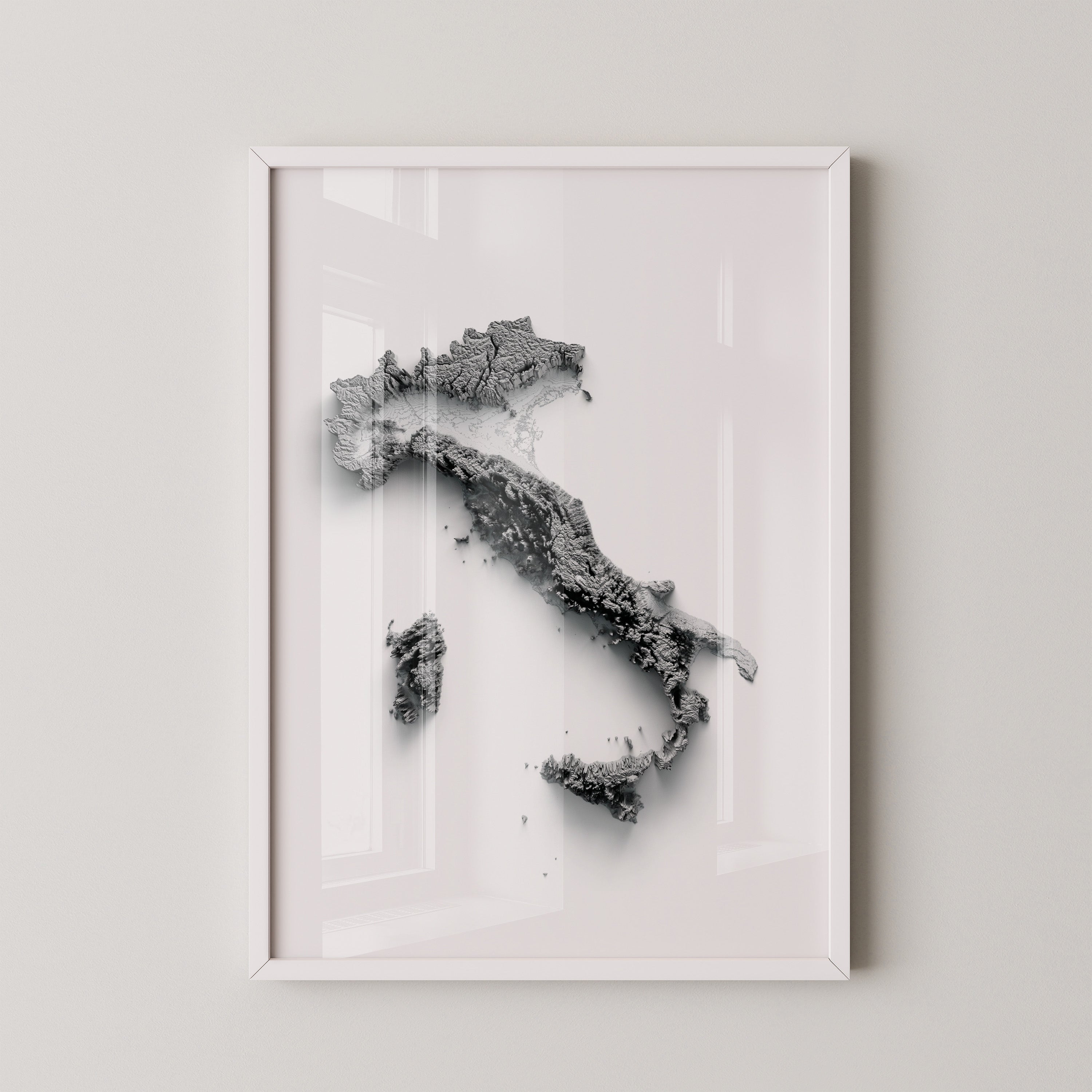 Italien 3D-Landschaft minimalistisch