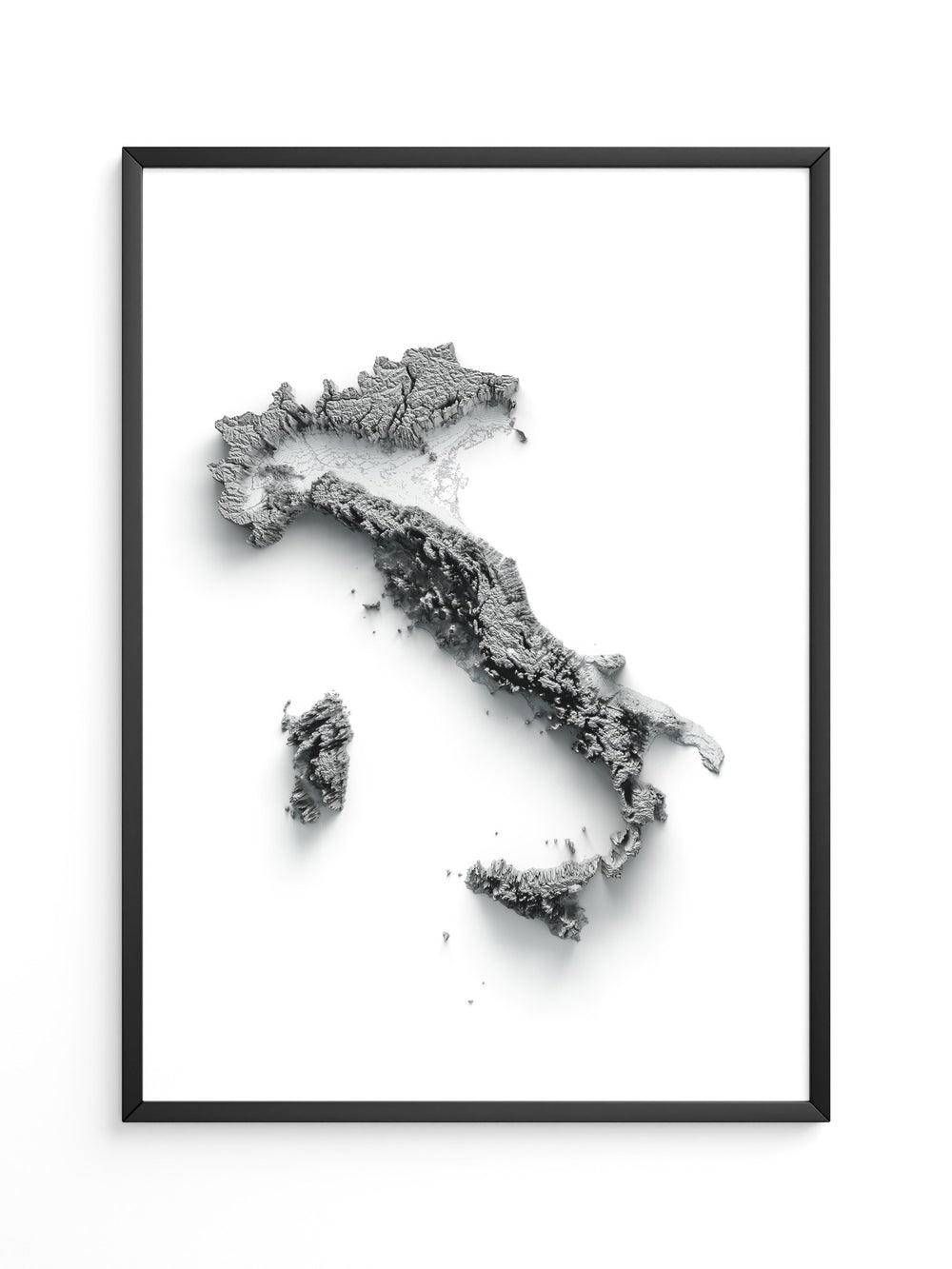 Italien 3D-Landschaft minimalistisch