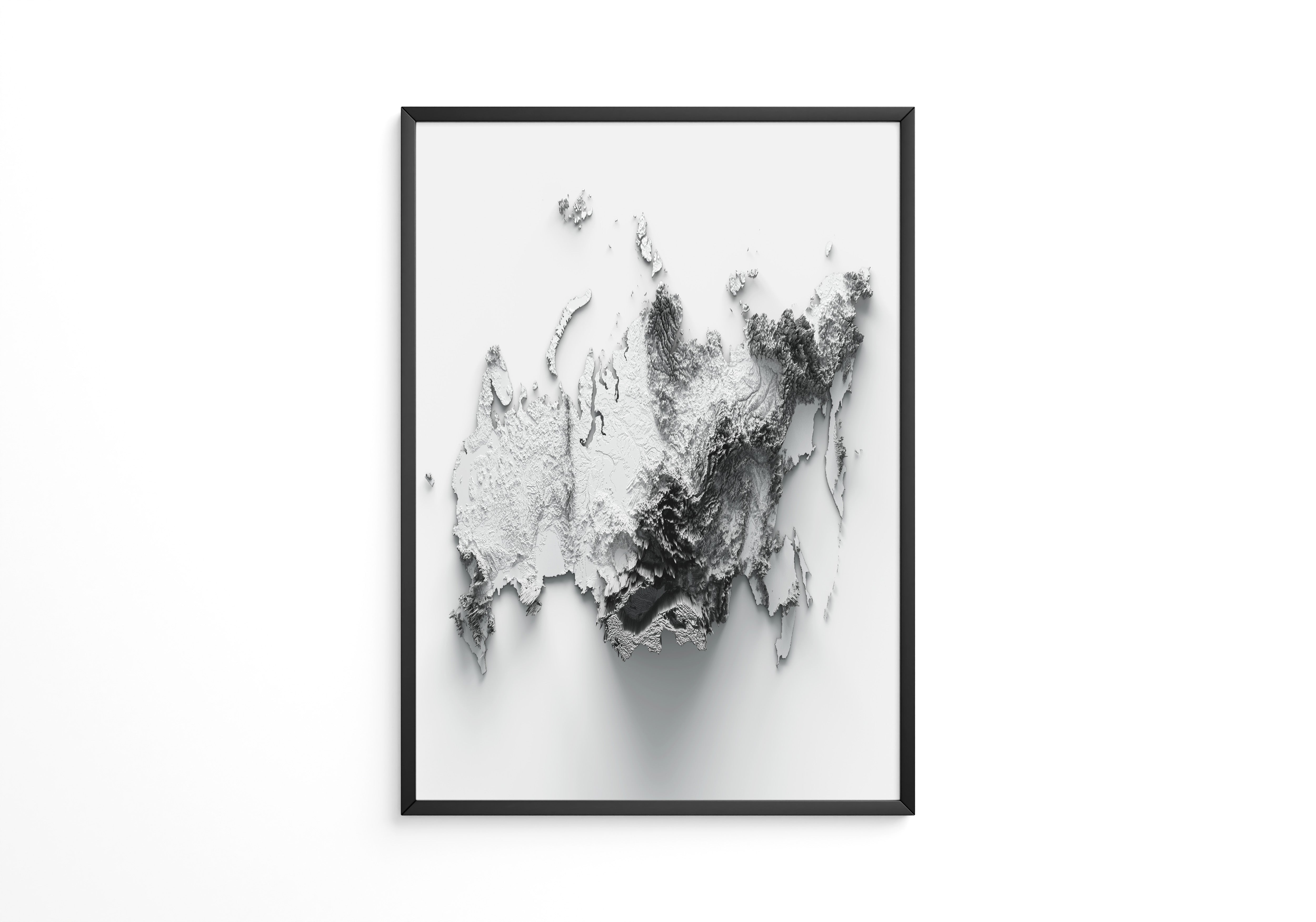 Russland Relief 3D Schattenwurf