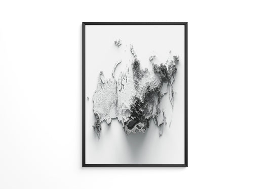 Russland Relief 3D Schattenwurf