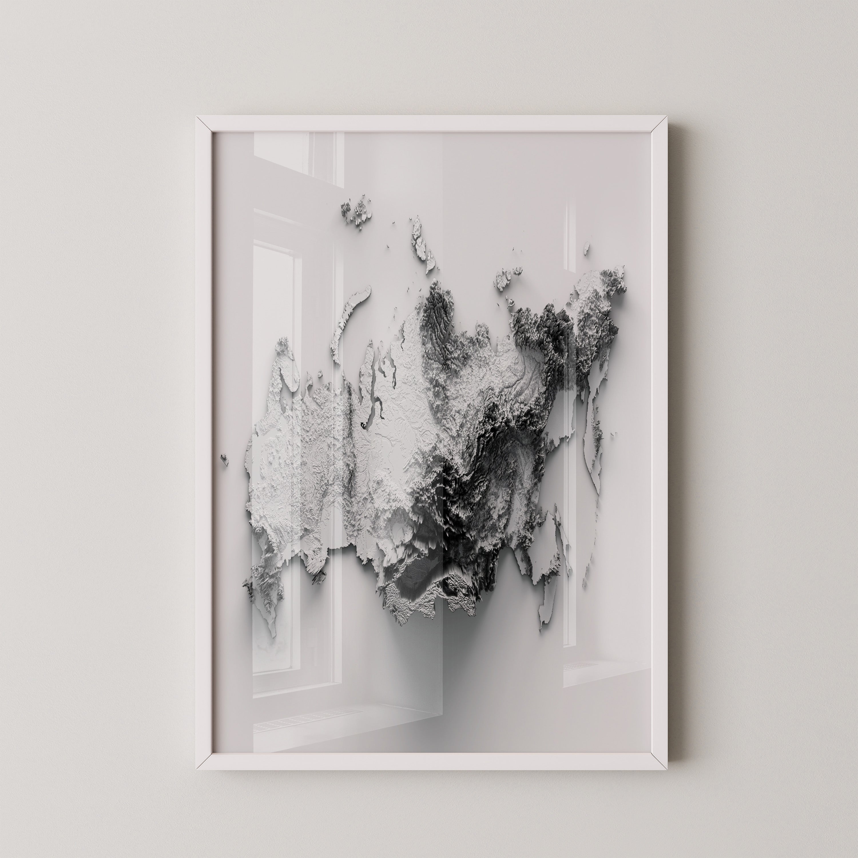 Russland Relief 3D Schattenwurf