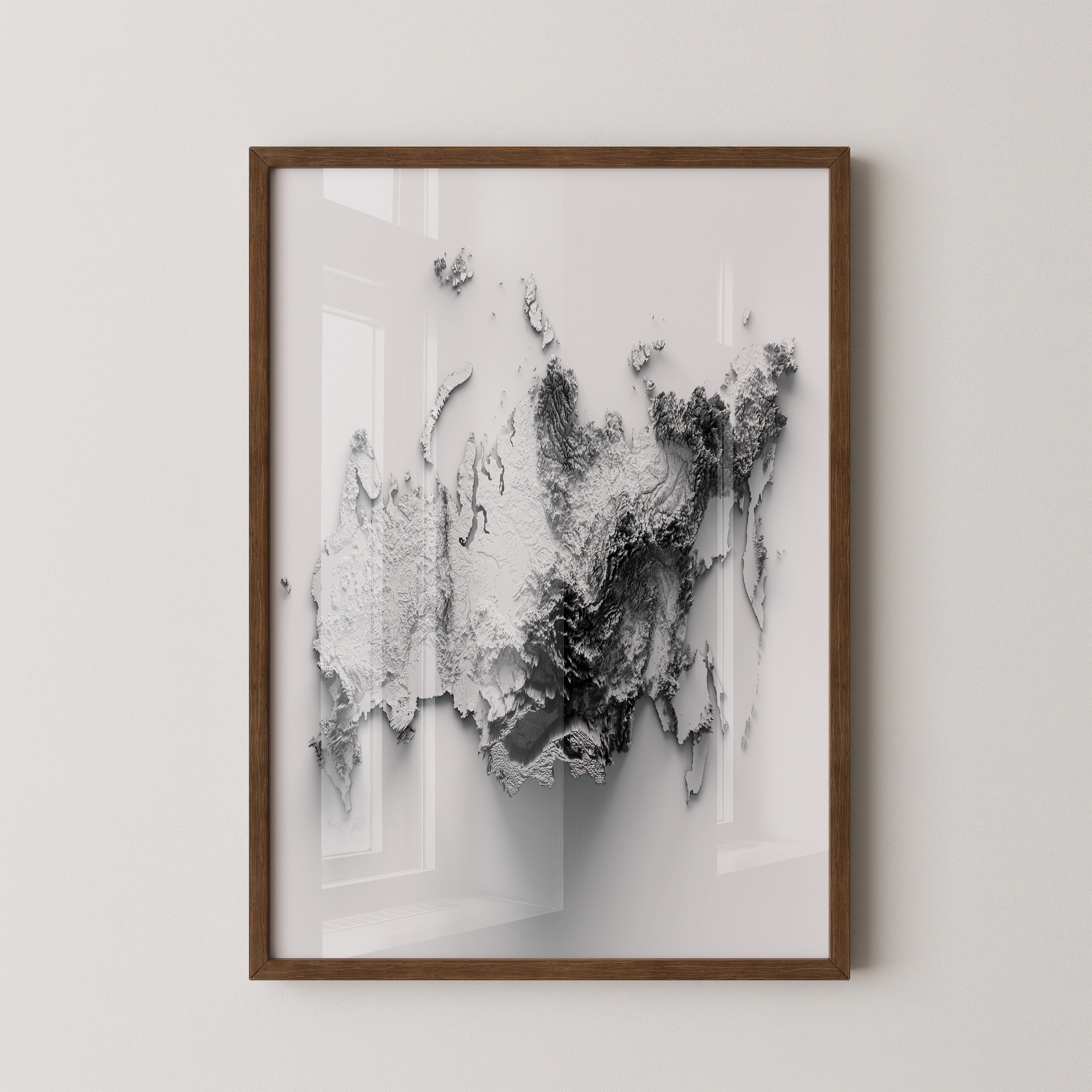 Russland Relief 3D Schattenwurf