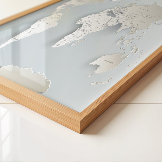 Weltkarte Relief Grautöne