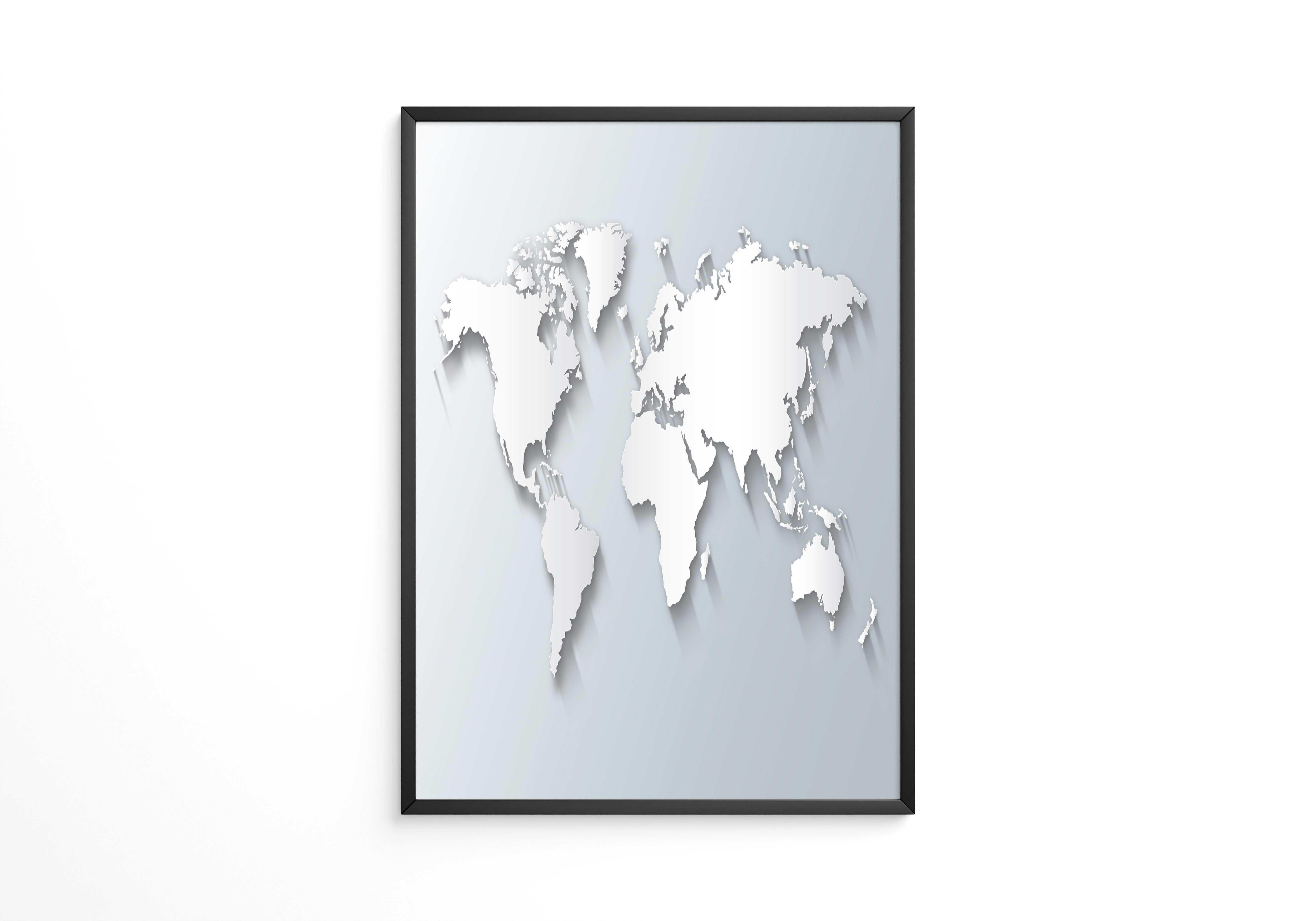 Weltkarte Relief Schatteneffekt