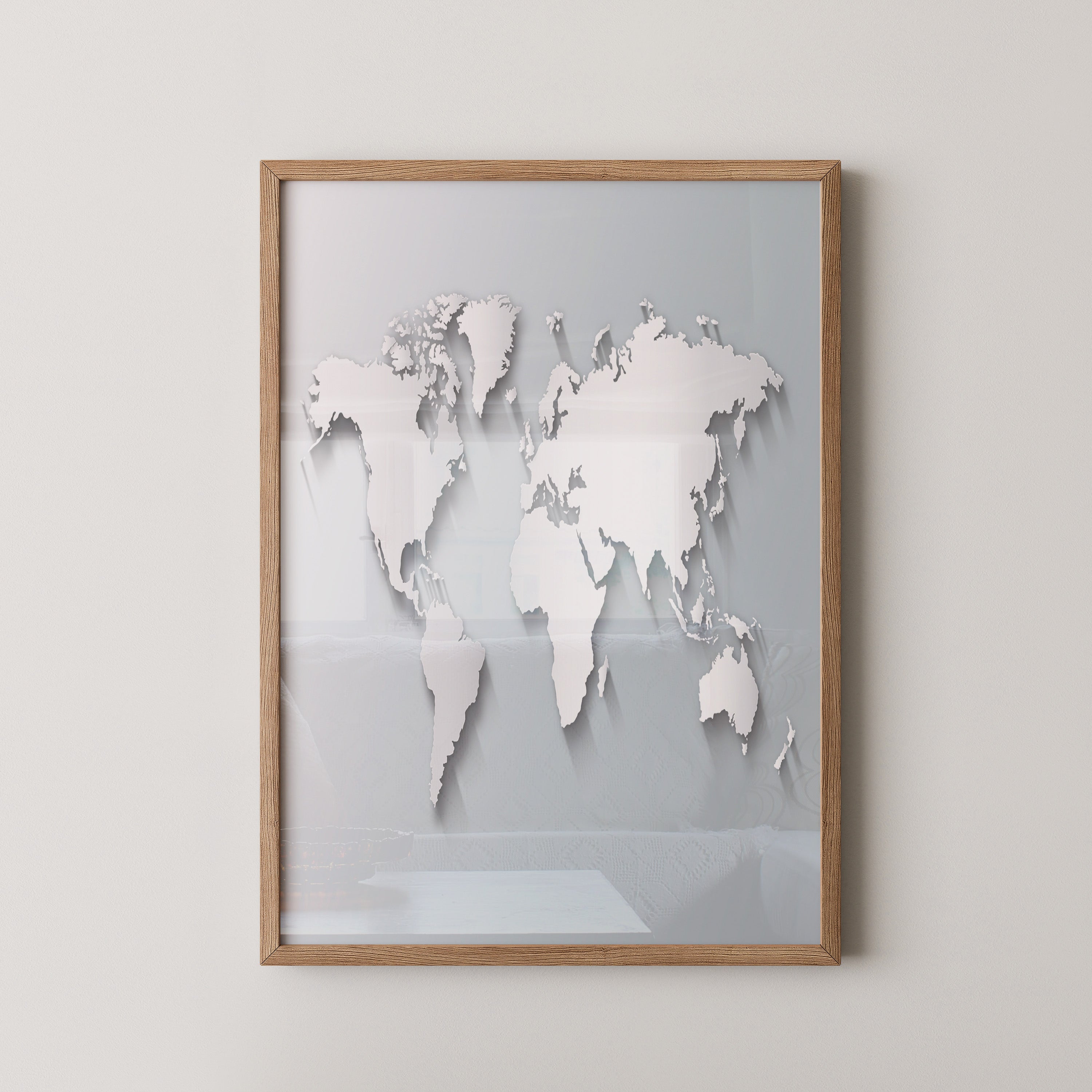 Weltkarte Relief Schatteneffekt