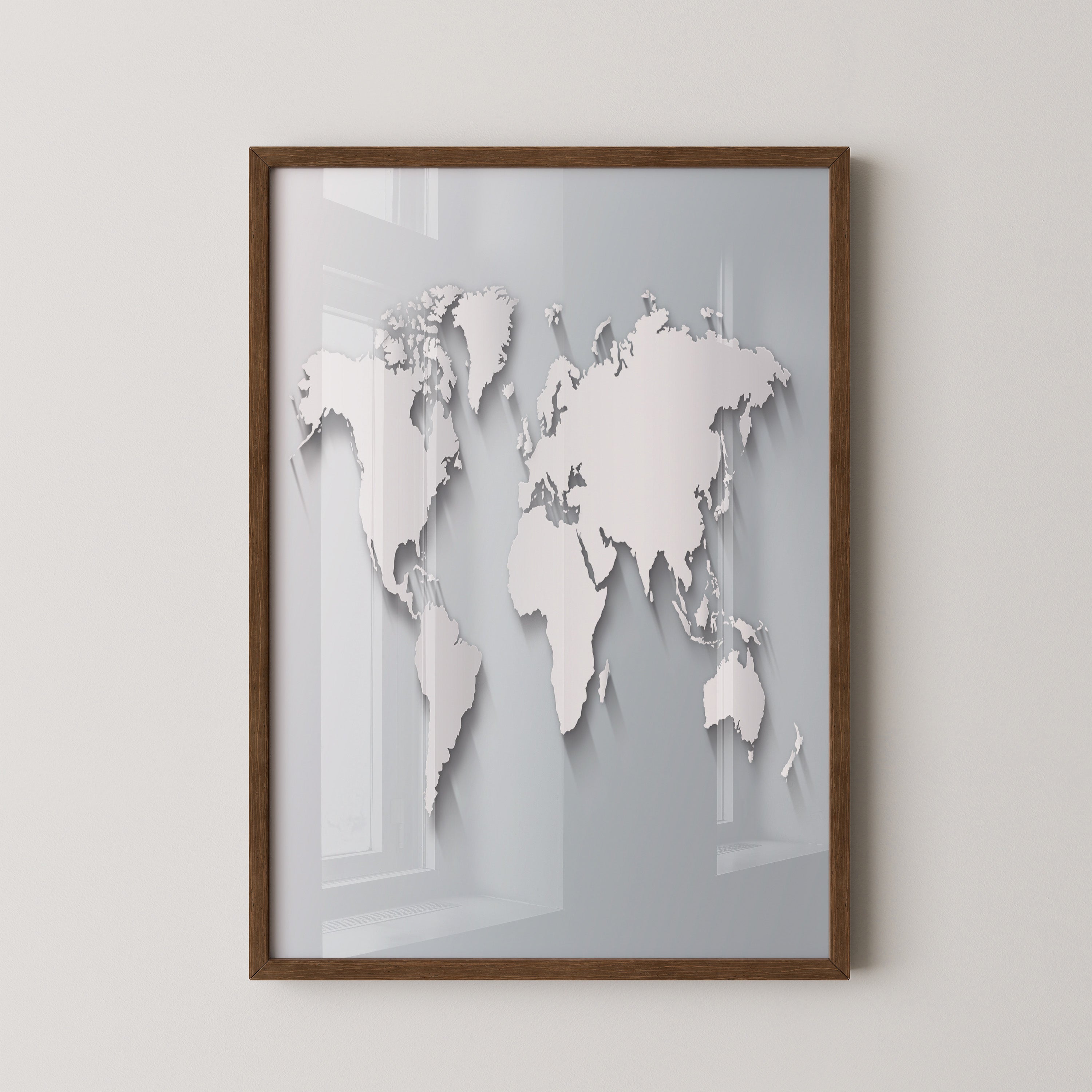 Weltkarte Relief Schatteneffekt