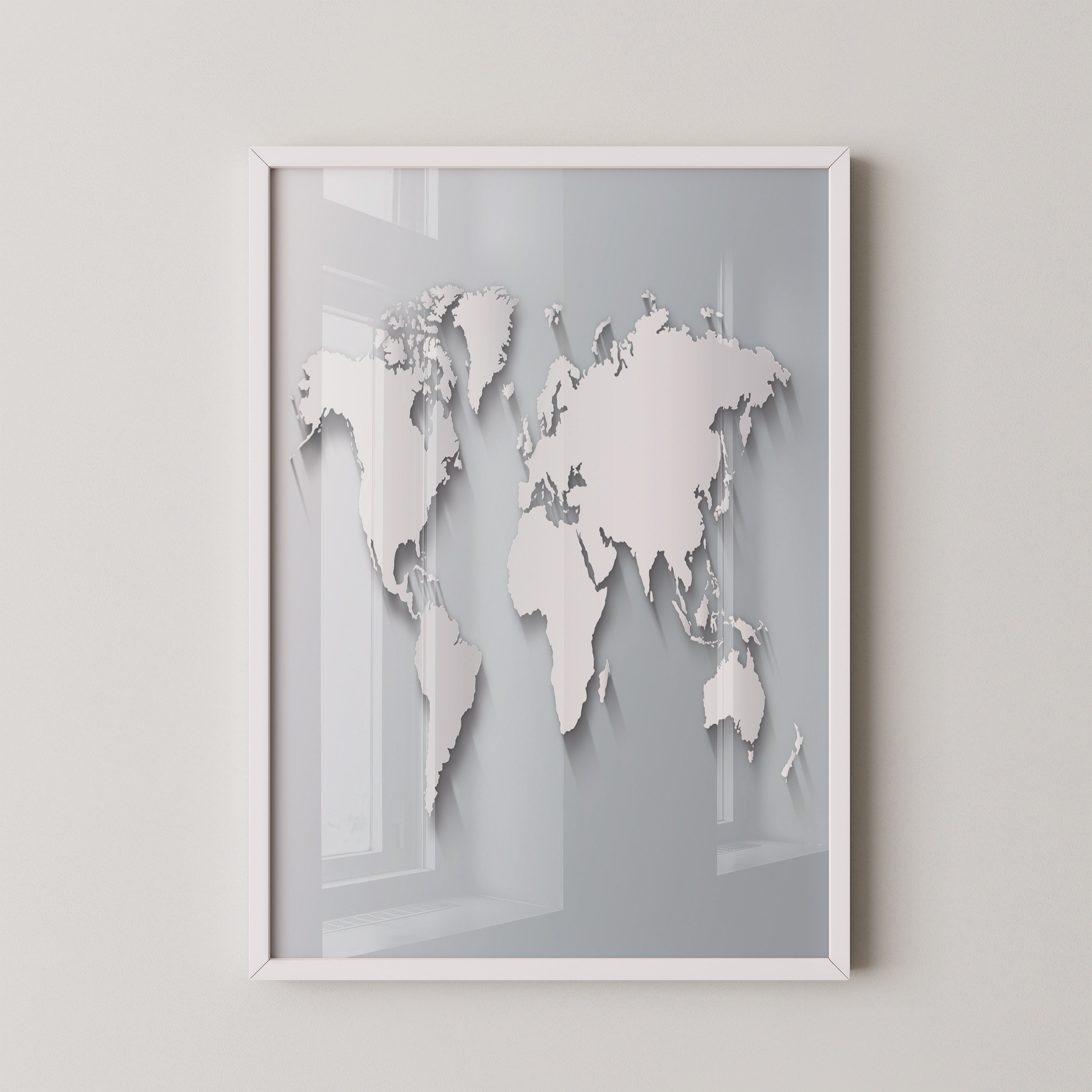 Weltkarte Relief Schatteneffekt