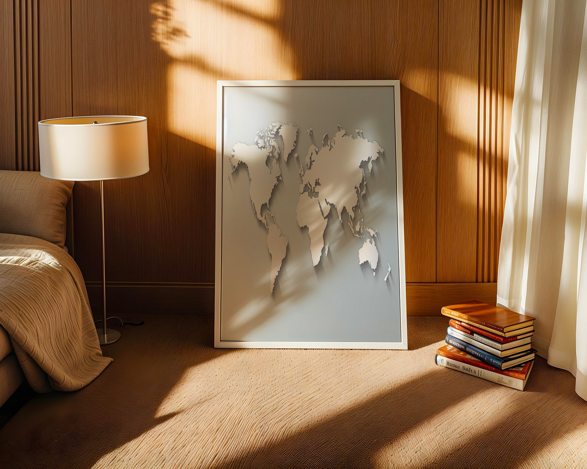 Weltkarte Relief Schatteneffekt