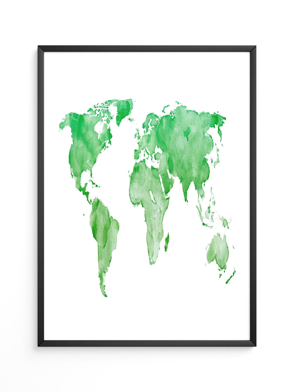 Weltkarte Aquarell grün