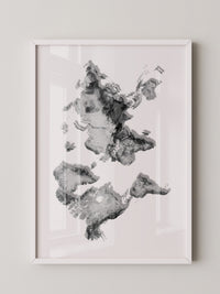 Weltkarte Relief Grau Schwarz