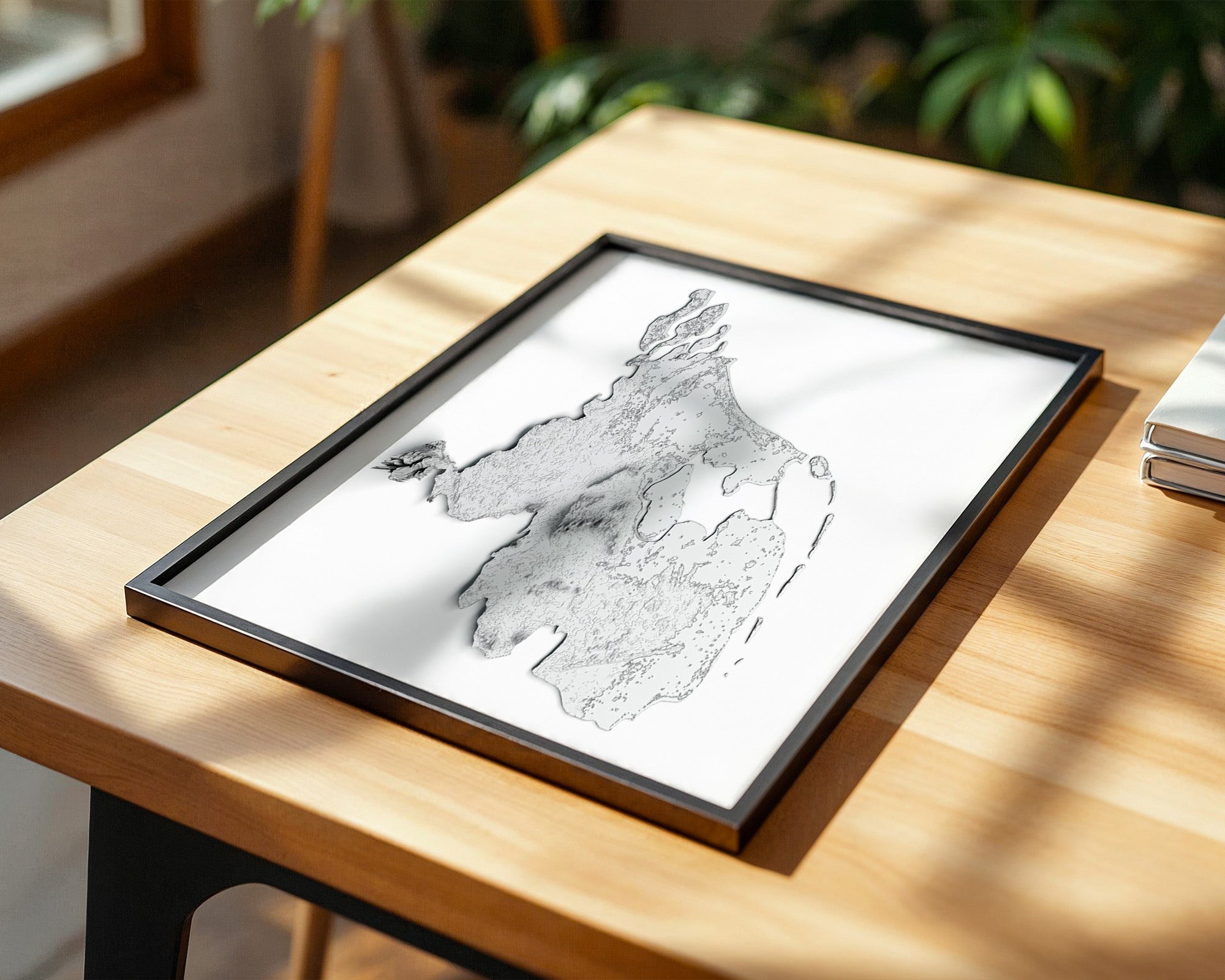 Skandinavien Karte Reliefoptik