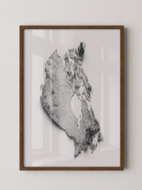 Kanada 3D-Relief Grau