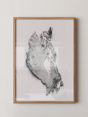 Kanada 3D-Relief Grau