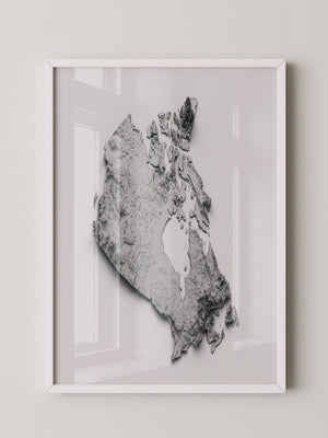 Kanada 3D-Relief Grau
