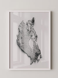 Kanada 3D-Relief Grau