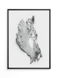 Kanada 3D-Relief Grau