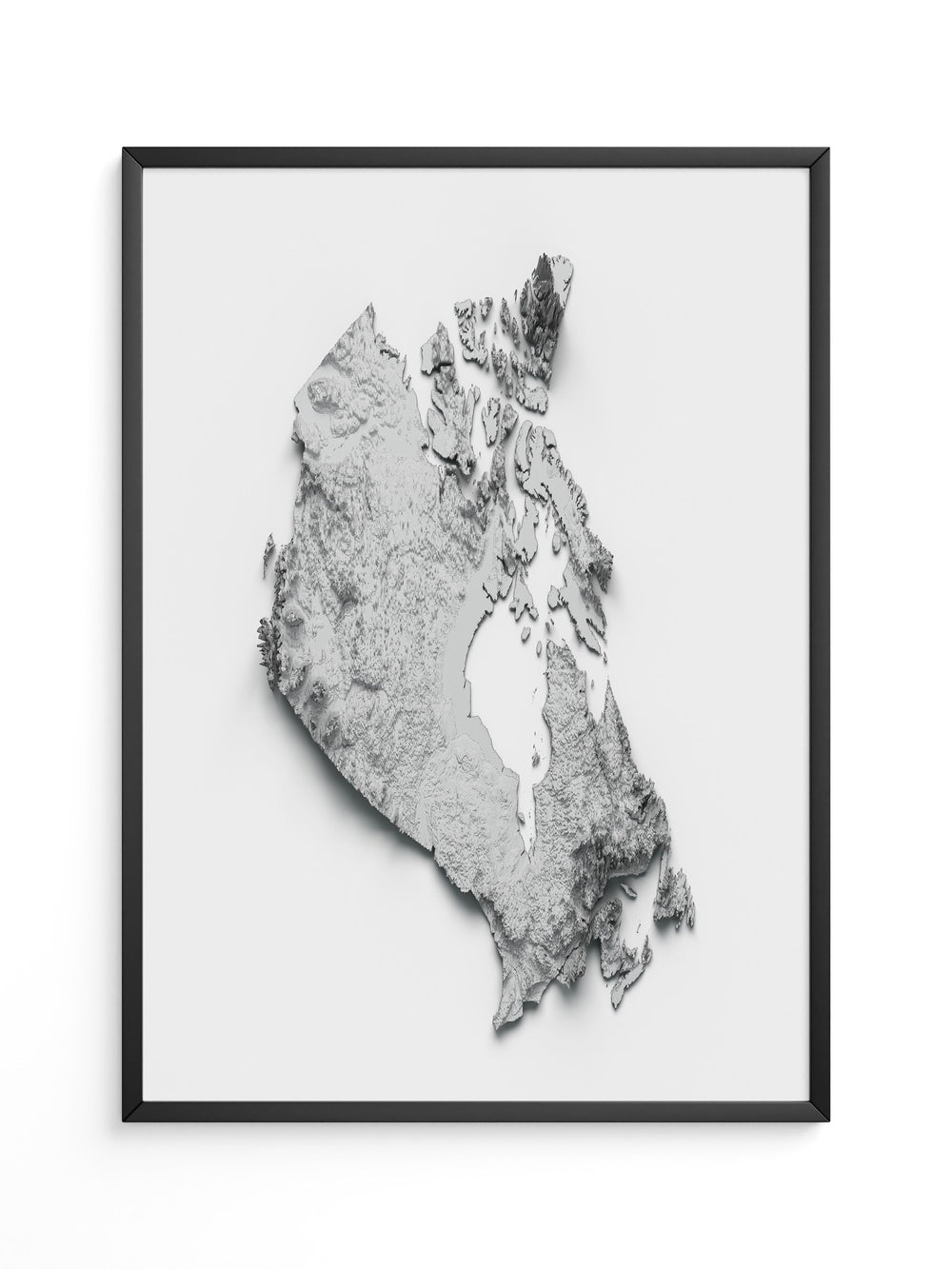 Kanada 3D-Relief Grau
