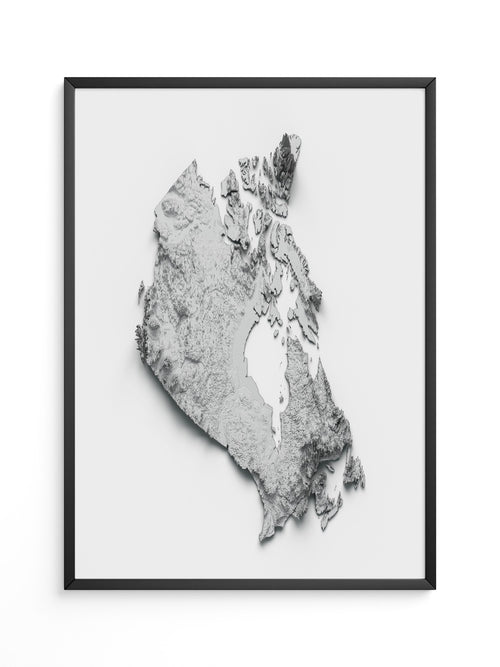 Kanada 3D-Relief Grau