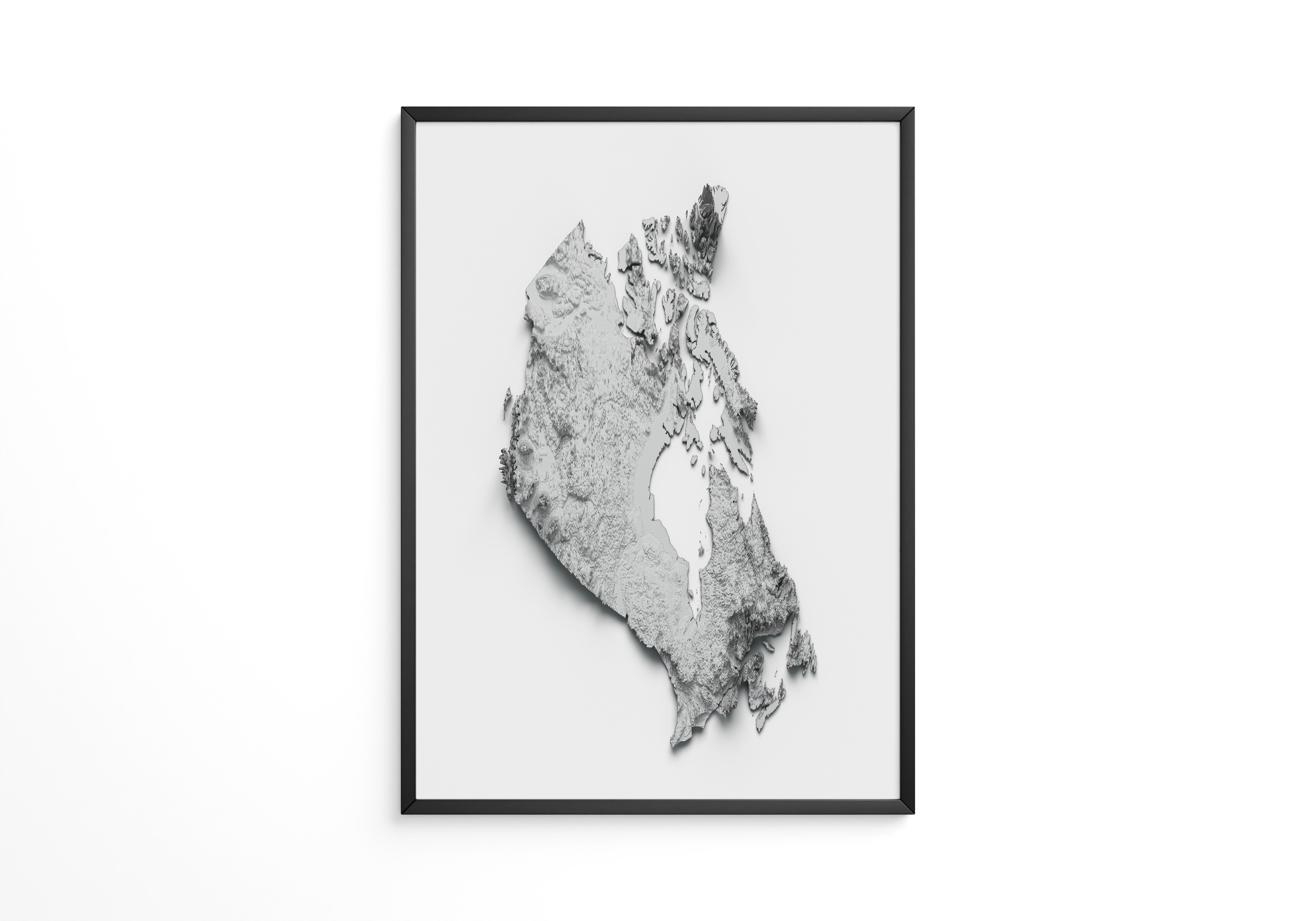 Kanada 3D-Relief Grau