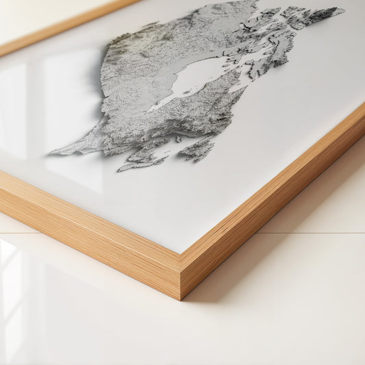 Kanada 3D-Relief Grau