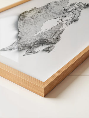 Kanada 3D-Relief Grau