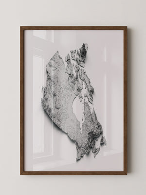 Kanada 3D-Relief Grau