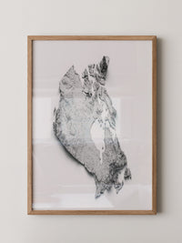 Kanada 3D-Relief Grau