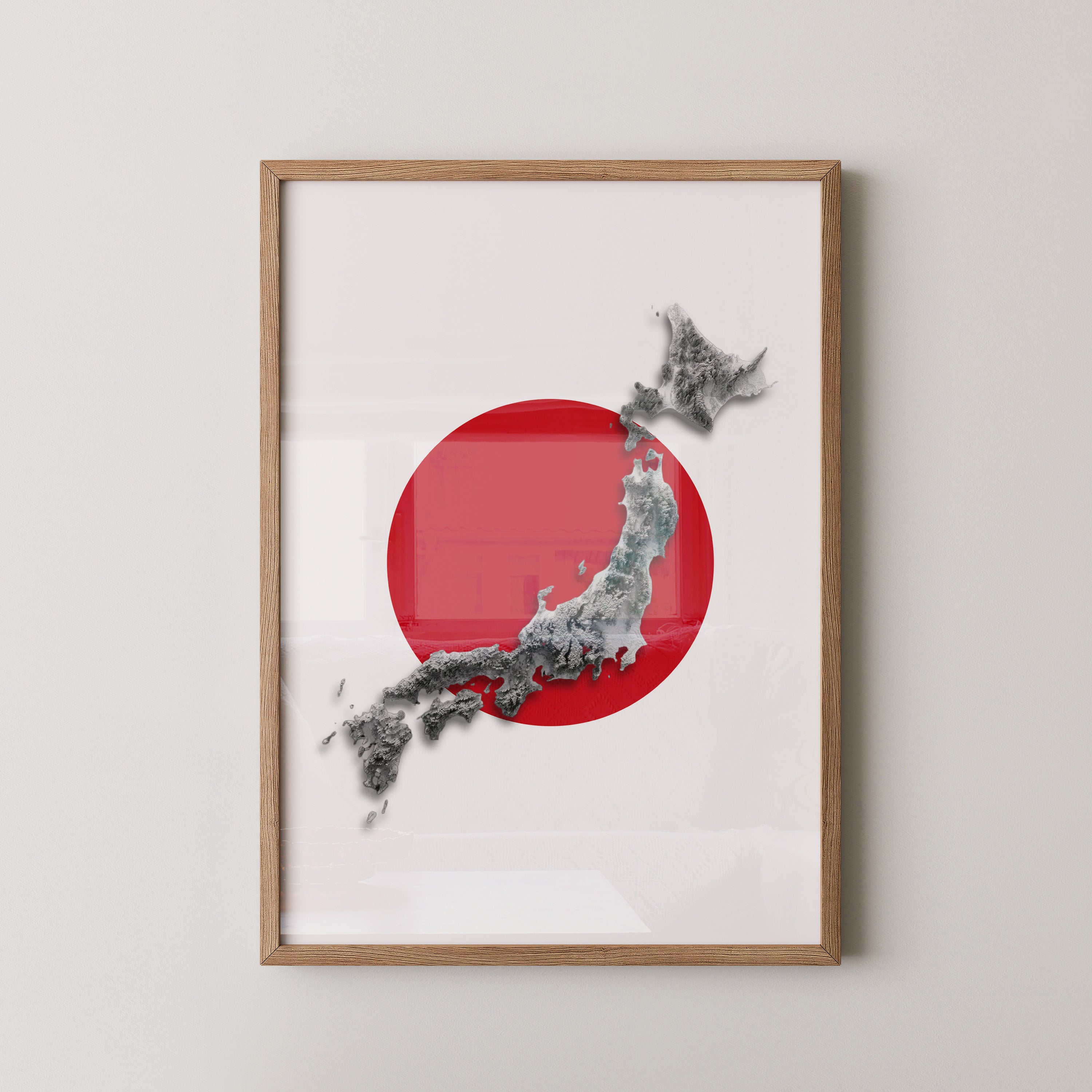 Japan Inseln Rot Kreis