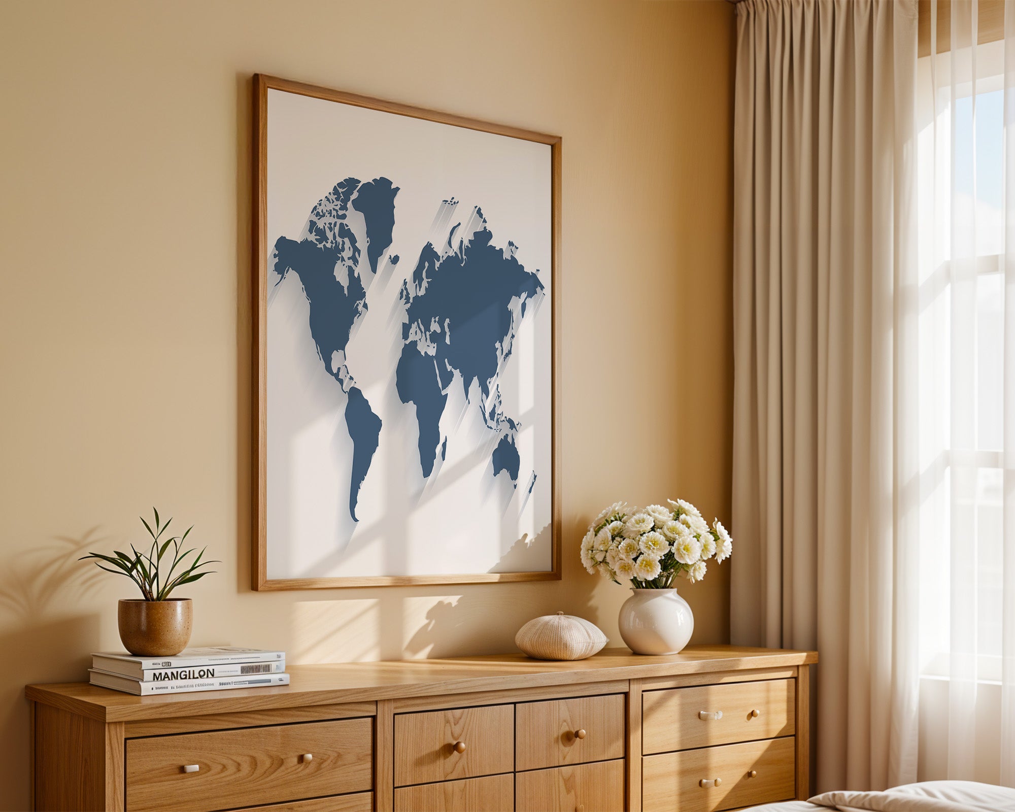 Weltkarte Blau Schattierungen