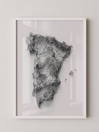 Topografische Karte Spanien Grau