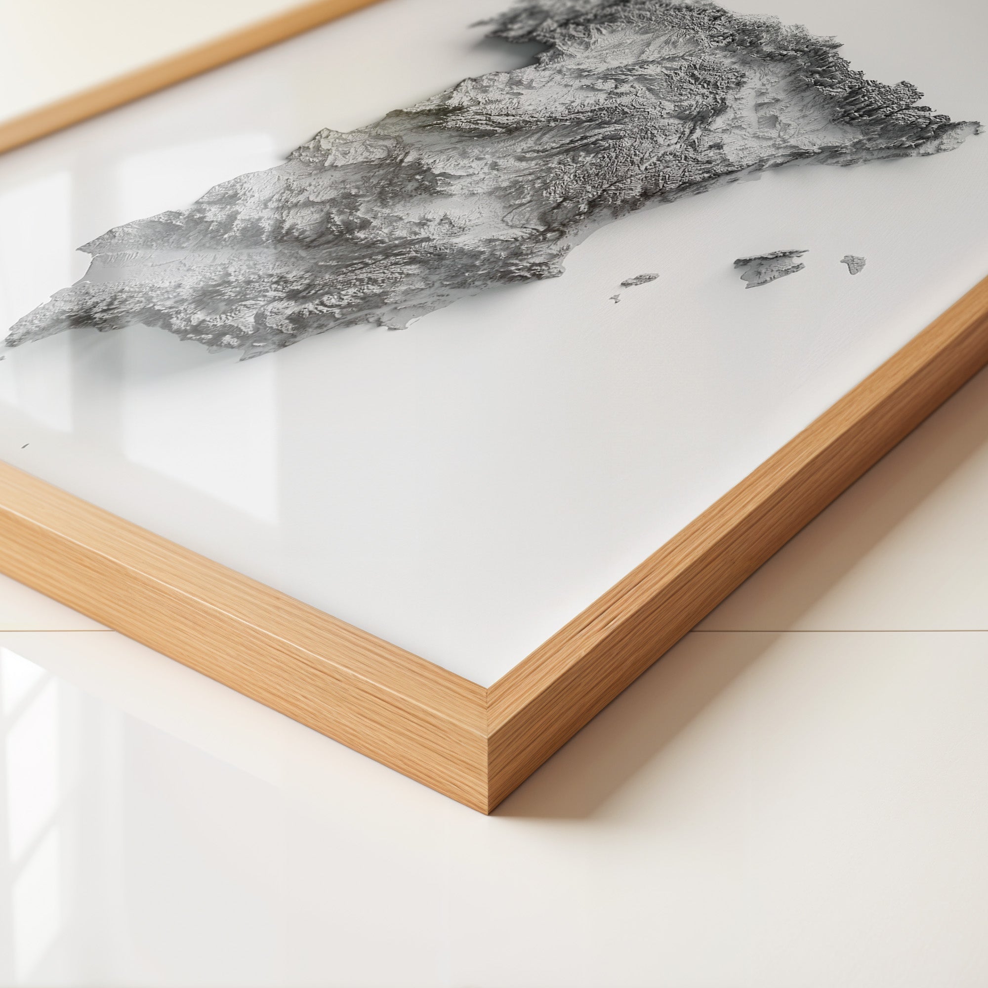 Topografische Karte Spanien Grau