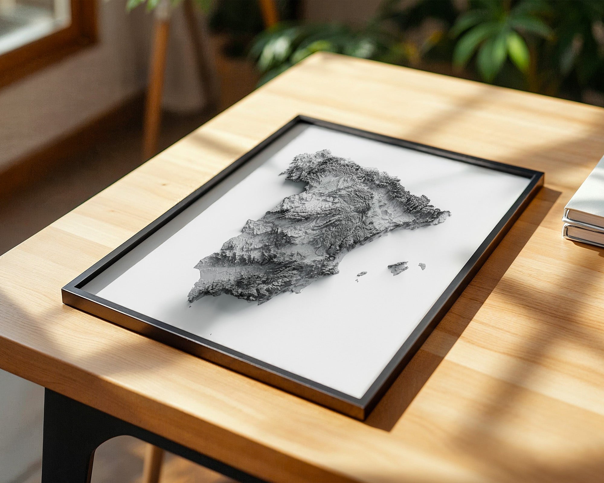 Topografische Karte Spanien Grau