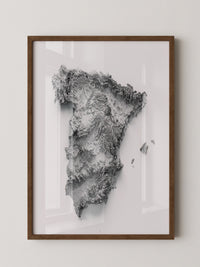 Topografische Karte Spanien Grau