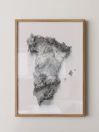 Topografische Karte Spanien Grau