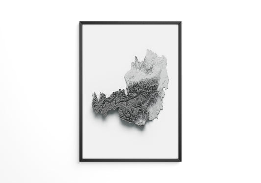 Österreich Relief Schattengrau