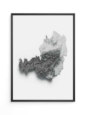 Österreich Relief Schattengrau