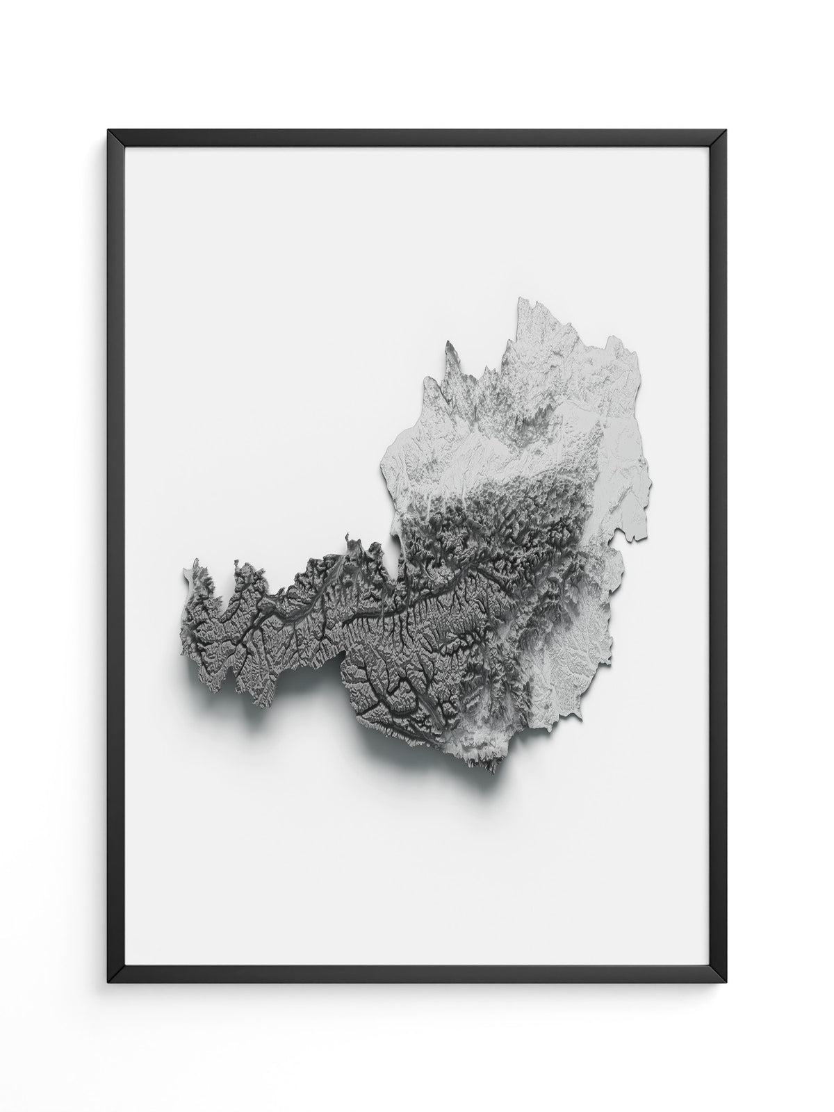 Österreich Relief Schattengrau